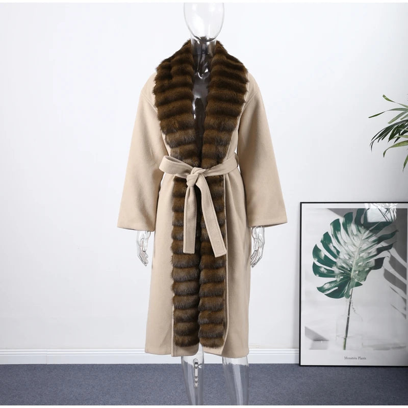 Vintage Women's Fur Coat Elegant Open Collar Thicken Full Sleeve Jacket With Furs Female 2025 New Autumn Winter Woman Clothes