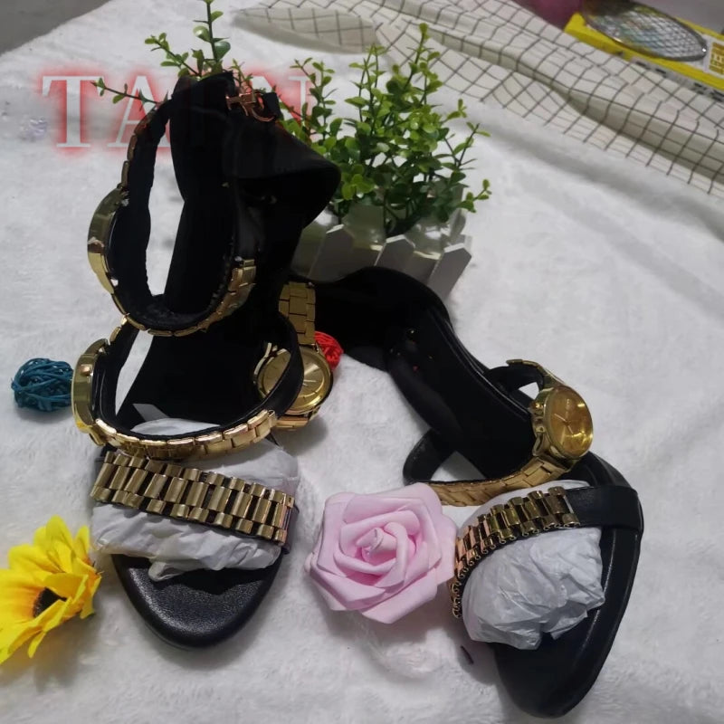 Embellished Strap Open Toe Stiletto Sandals for Women