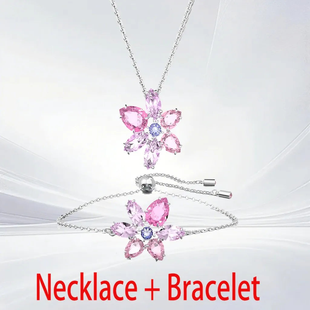 Gold Plated Mixed Cut Crystal Jewelry Set for Women