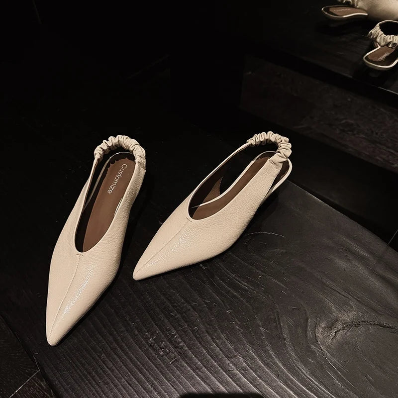 Elegant Handmade Real Leather Slingback Sandals for Women