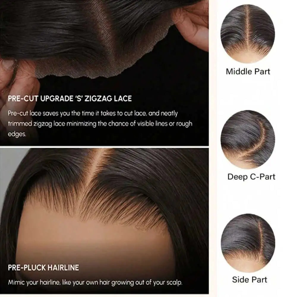 Long Straight Human Hair Lace Front Wig