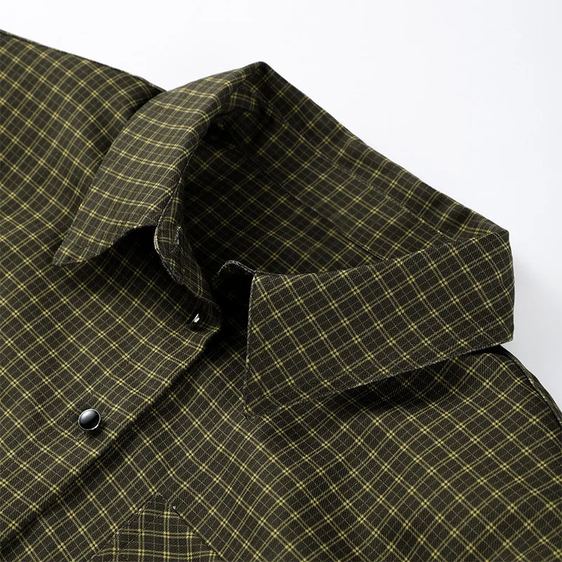 Long Sleeve Plaid Button-Up Shirt Jacket for Women