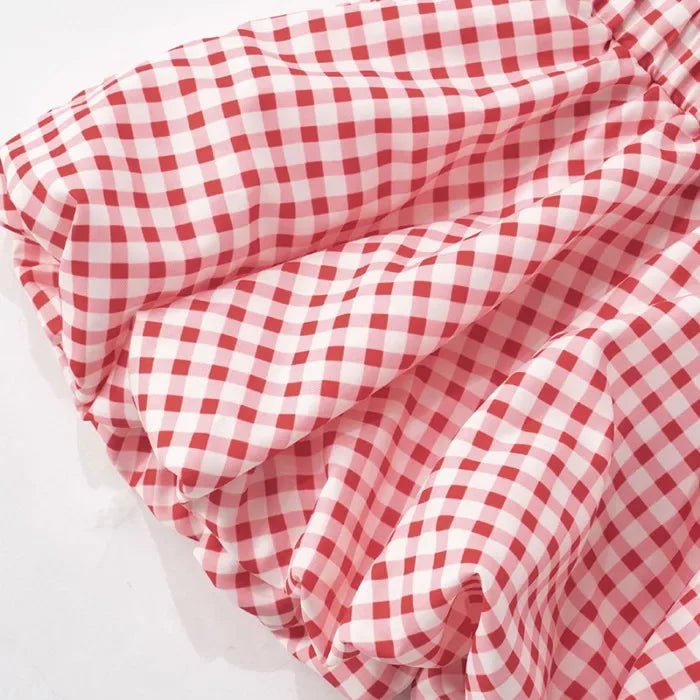 2 Piece Skirt Set for Women Bow Decoration Long Sleeves Top and Versatile Plaid Dresses Y2k Suit Spring and Summer 2025 New