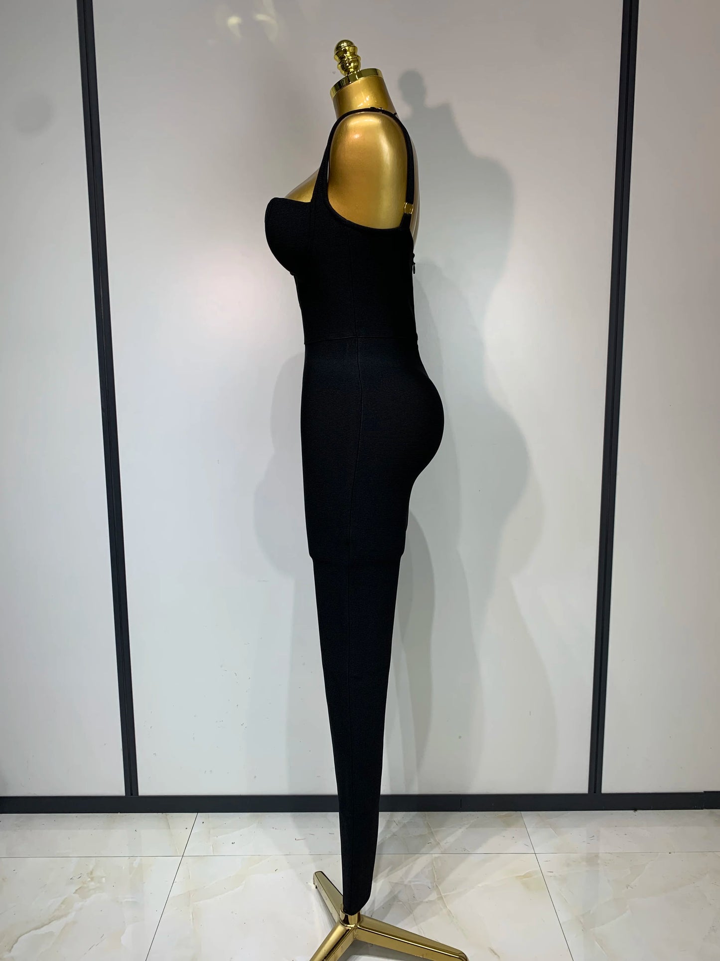 Women Sexy Sleeveless V-Neck Bodycon Bandage Jumpsuit Celebrate Birtyday Fancy Club Party Cocktail Outfit Evenin Party Gown