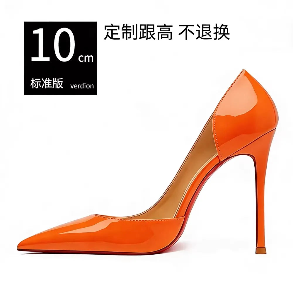 Pointed Toe Patent Leather Stiletto Heels for Women