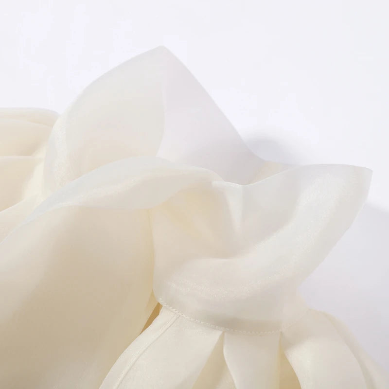 Elegant Loose Organza Blouse With Bow Detail For Women