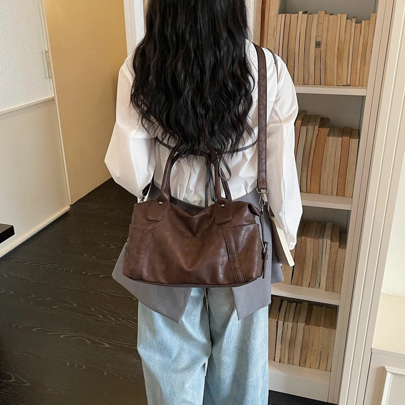 Practical Pure Color Vegan Leather Shoulder Crossbody Bags for Women