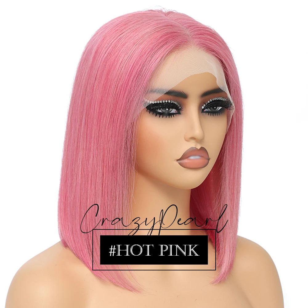 Short Transparent Lace Human Hair Bob Wig for Women