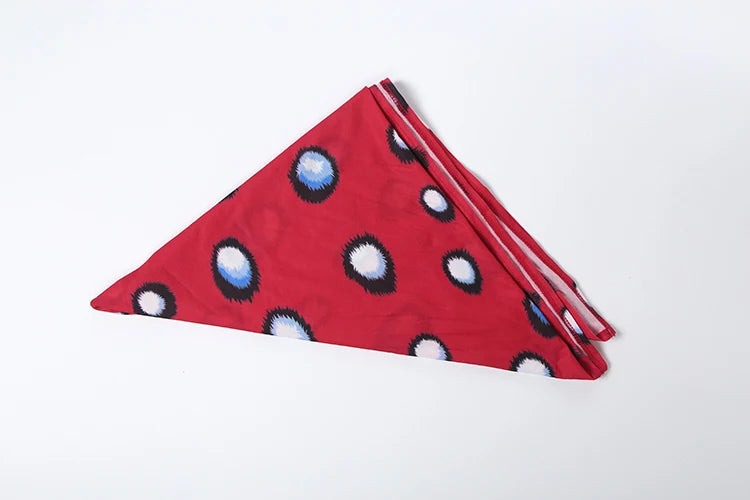Polka Dot Halter Backless Playsuit With Headscarf for Women