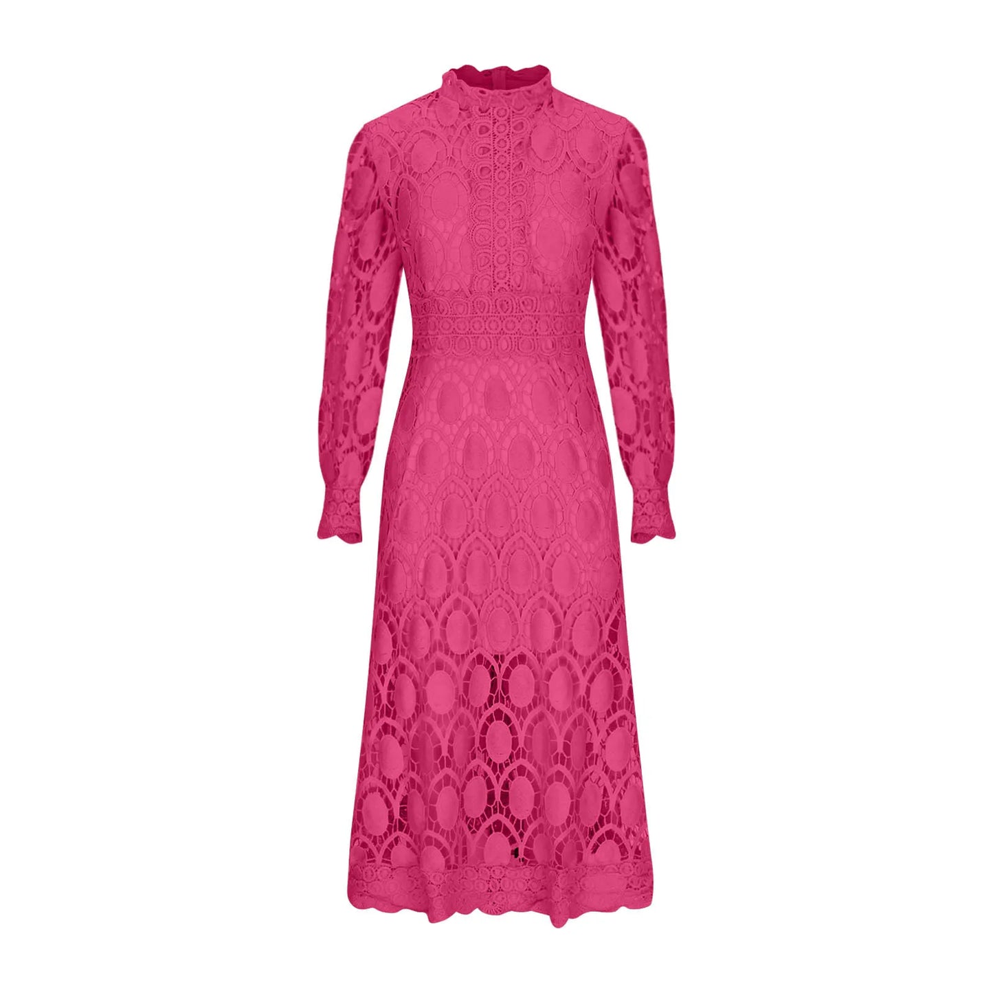 Elegant Lace with Hollow Detailing Maxi Dress for Women