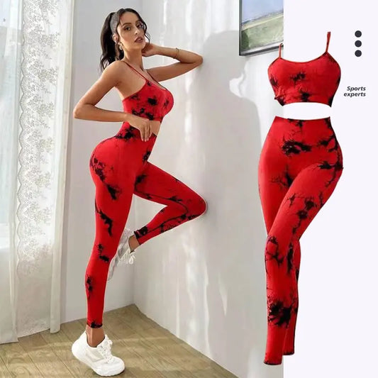 Breathable Tie Dye Yoga Tracksuit Set
