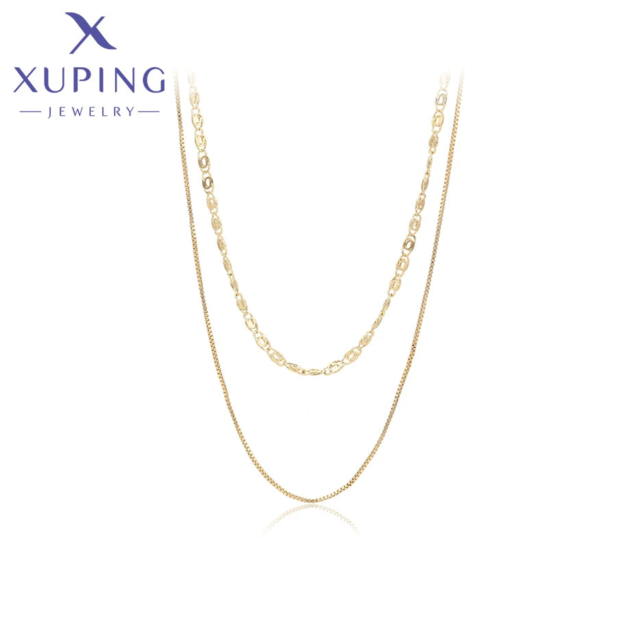 Two Layer Light Gold Chain Necklace