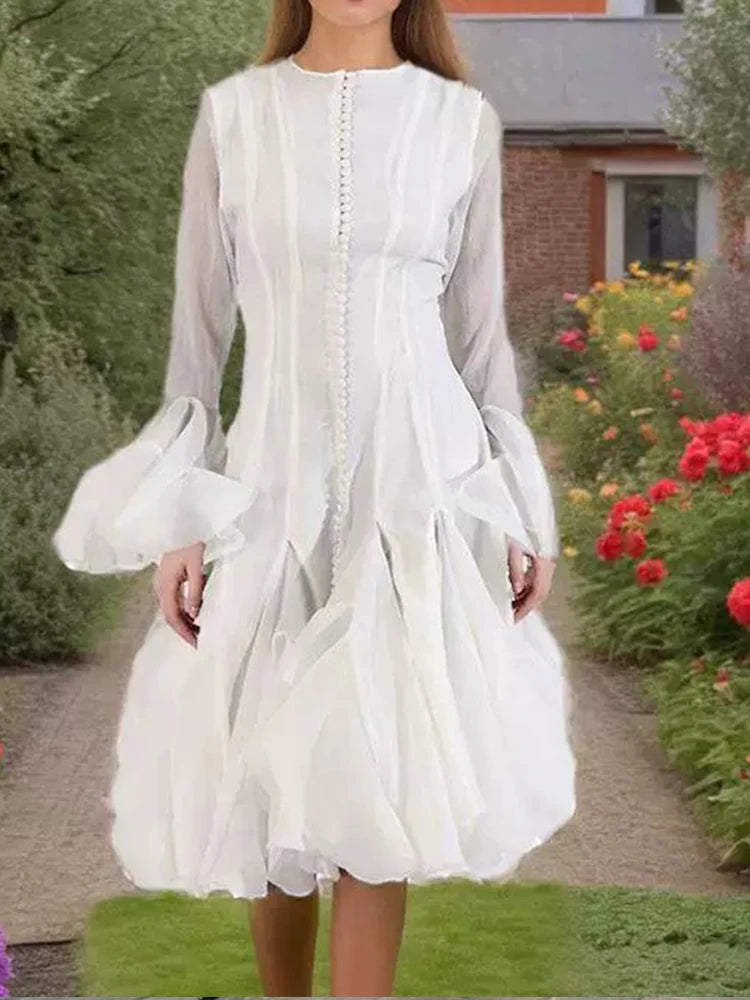 Ruffled Hem A-Line Dress