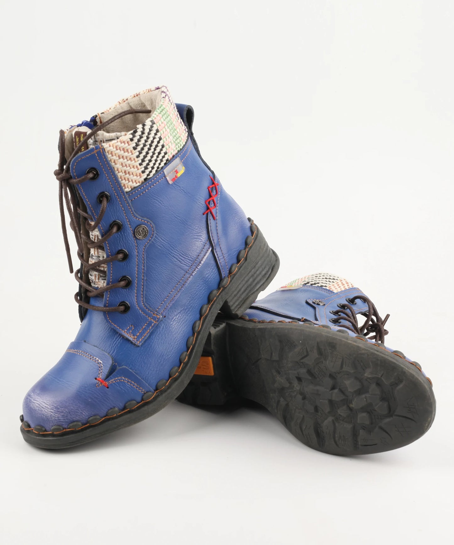 Genuine Leather Patchwork Ankle Boots