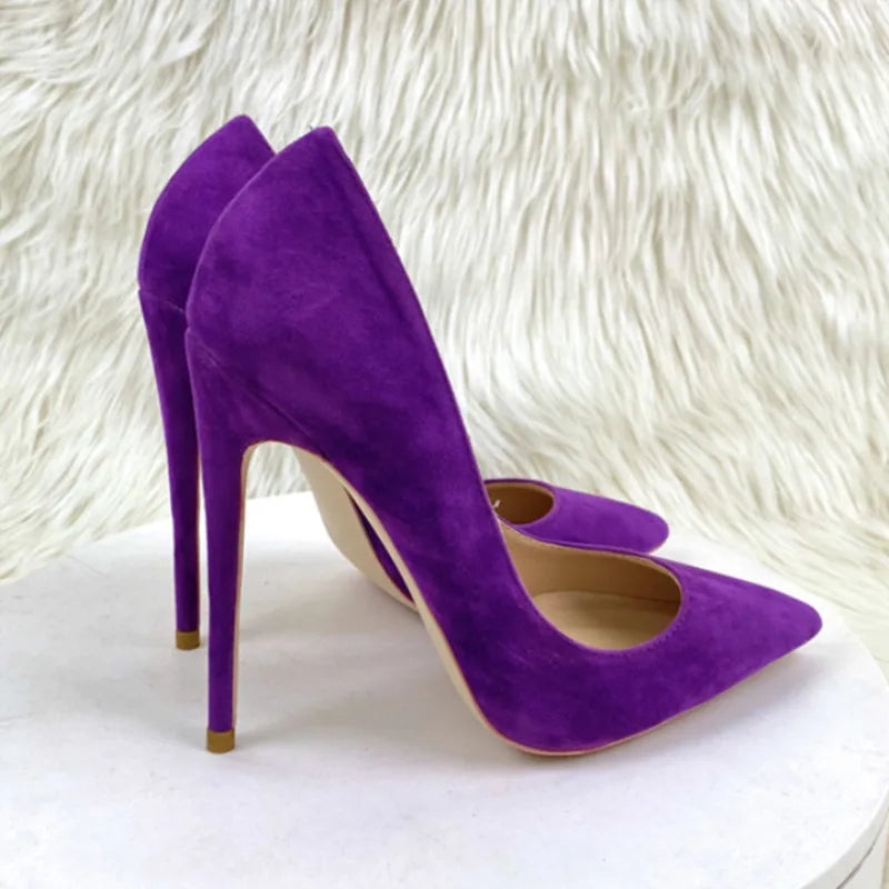 Pointed Toe Suede High Heel Office Pumps for Women
