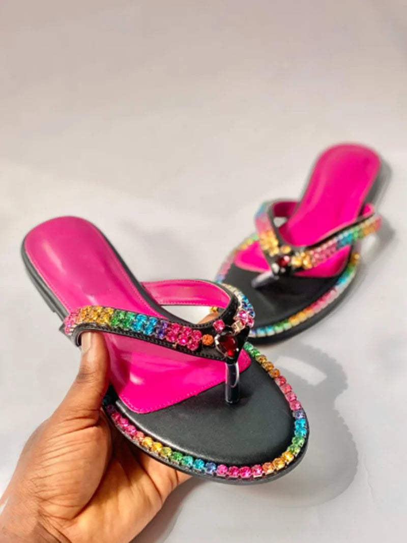 Colorful Rhinestone Embellished Stiletto Sandals for Women