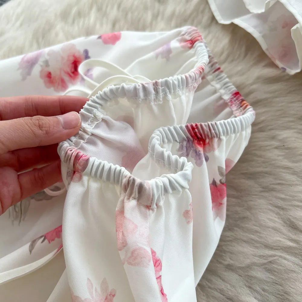 Floral Sling Top And A-Line Skirt Set