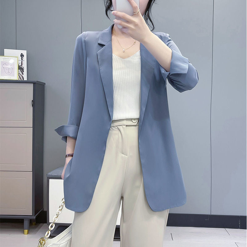 Purple Blazers Jacket for Women Fall Outfits Korean Long Trend Clothing Casual Women's Blazer Suits Tailoring 2025 Spring Coats