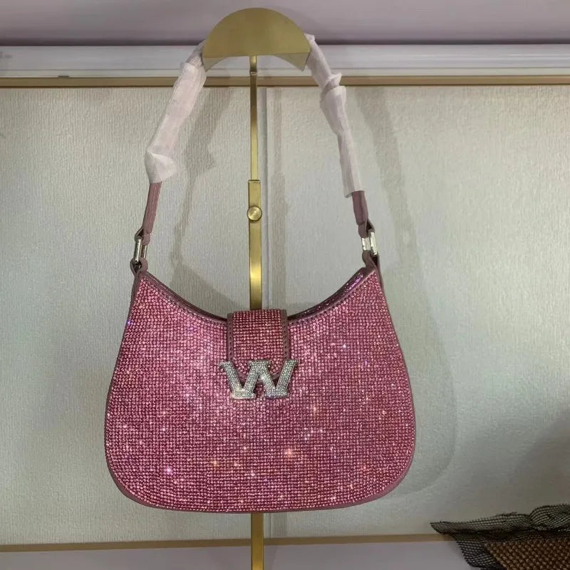 New Diamond-encrusted Handbag Luxury Diamond-encrusted Shiny Dinner Party Women's Handbag Diamond-encrusted Women's Shoulder Bag