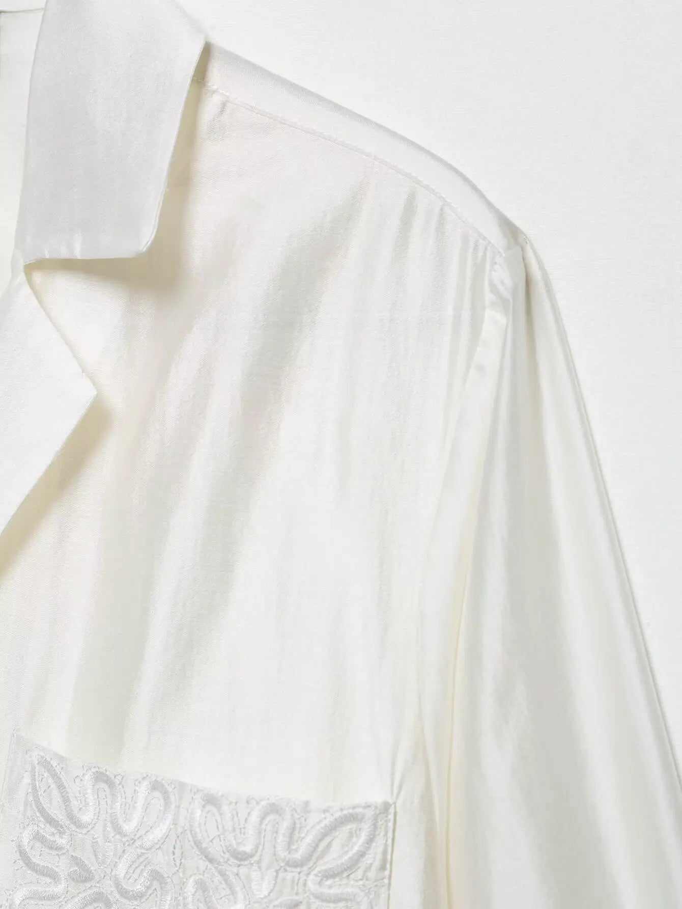 Casual Long Sleeve Pocket Embroidered Shirt for Women