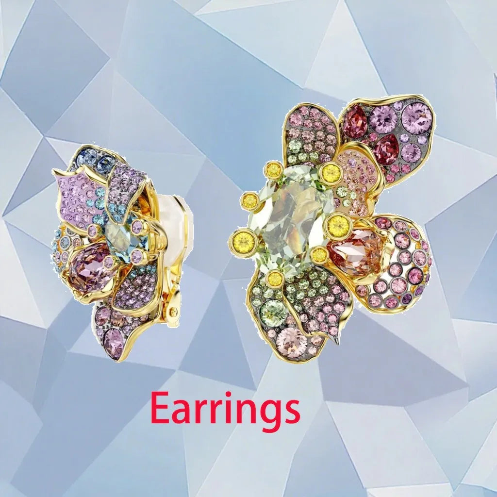 Gold Plated Zirconia Crystal Pendant Set for Women