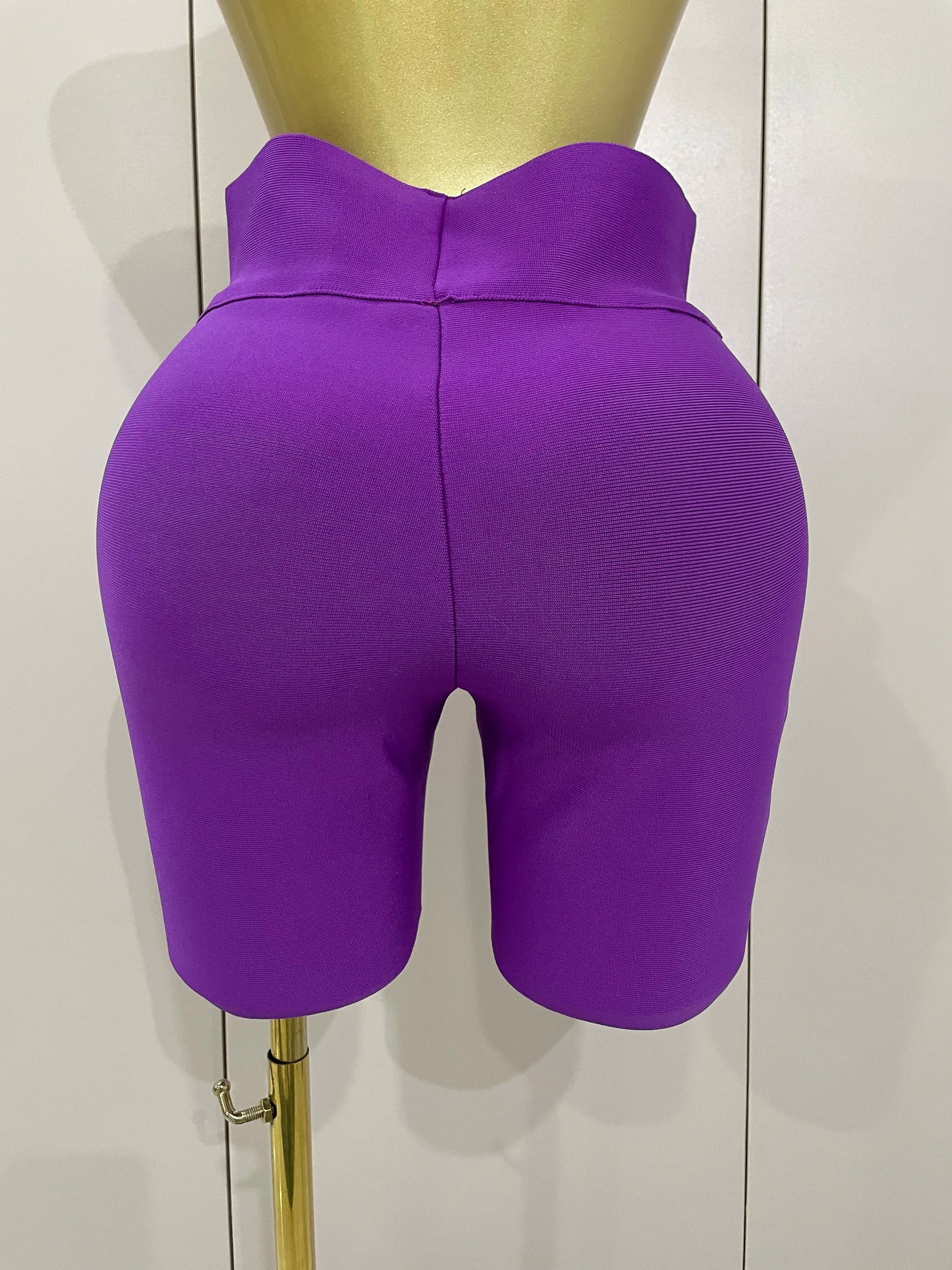 Stock Bandage Shorts Purple Pink Bandage Short Pants High Waist Top Quality Rayon Bandage Casual Sports Shorts Wholesale