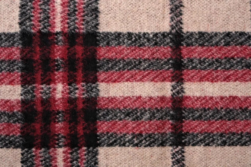 Faux Rabbit Fur Plaid Hooded Poncho Coat for Women