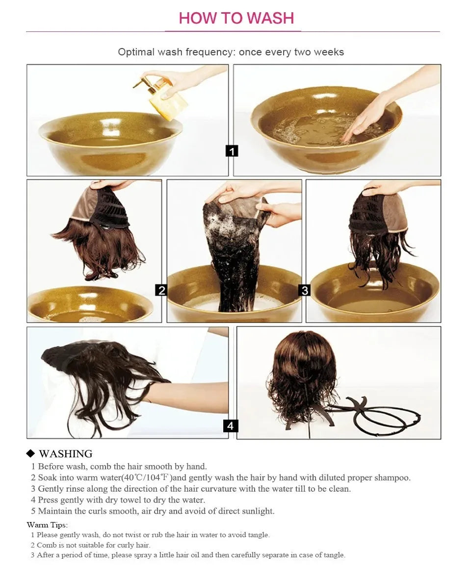 Natural Brown Pixie Cut Water Wave Human Hair Wig For Women