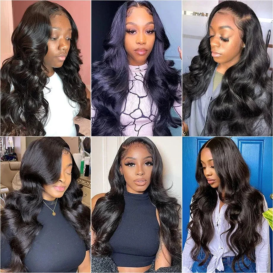 HD Transparent Body Wave Lace Frontal Human Hair Wig for Women