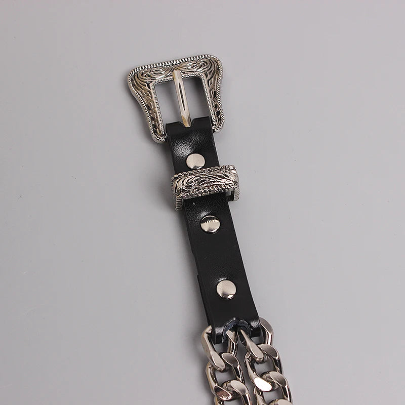 Trendy Gold Metal Decorative Waist Chain Belt for Women