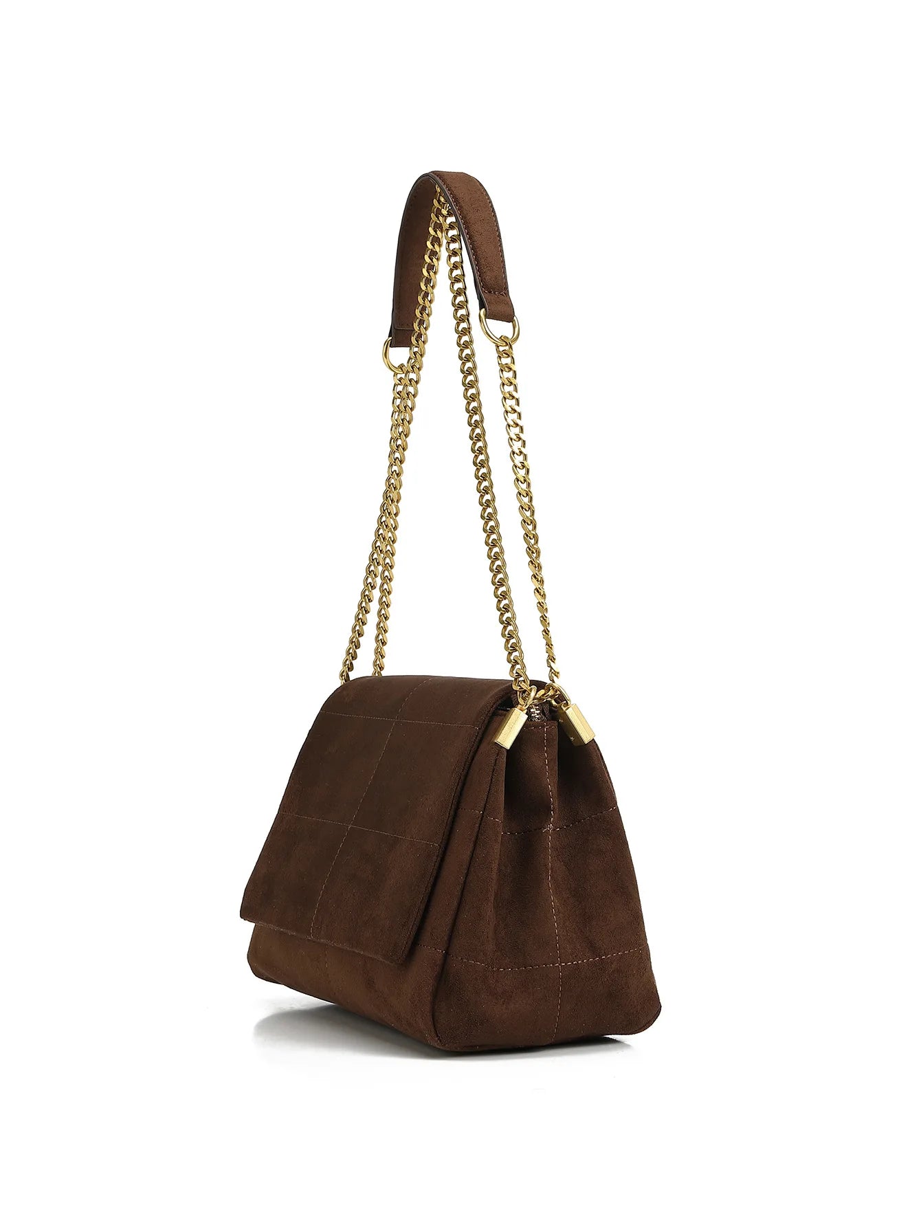 New Women Autumn Winter Suede Shoulder Bag Vintage Tote Bag with Chains Fashion Designer Luxury Handbags Retro Crossbody Bags