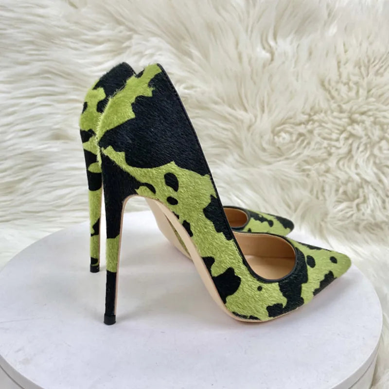 Camouflage Pointed Toe High Heel Stiletto Pumps for Women