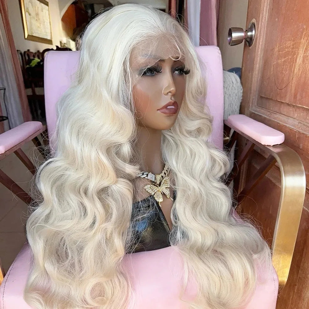 Bright Red Body Wave Heat Resistant Lace Front Wig for Women