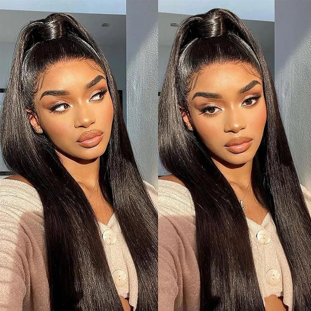 Glueless Bone Straight Brazilian Lace Front Wig for Women