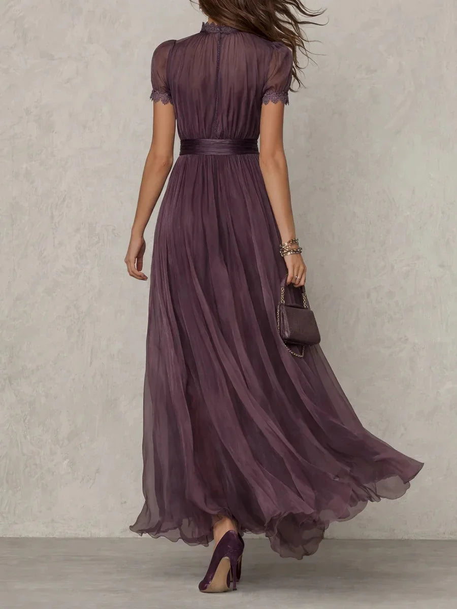 Elegant Hollow Out Corset Maxi Party Dress for Women