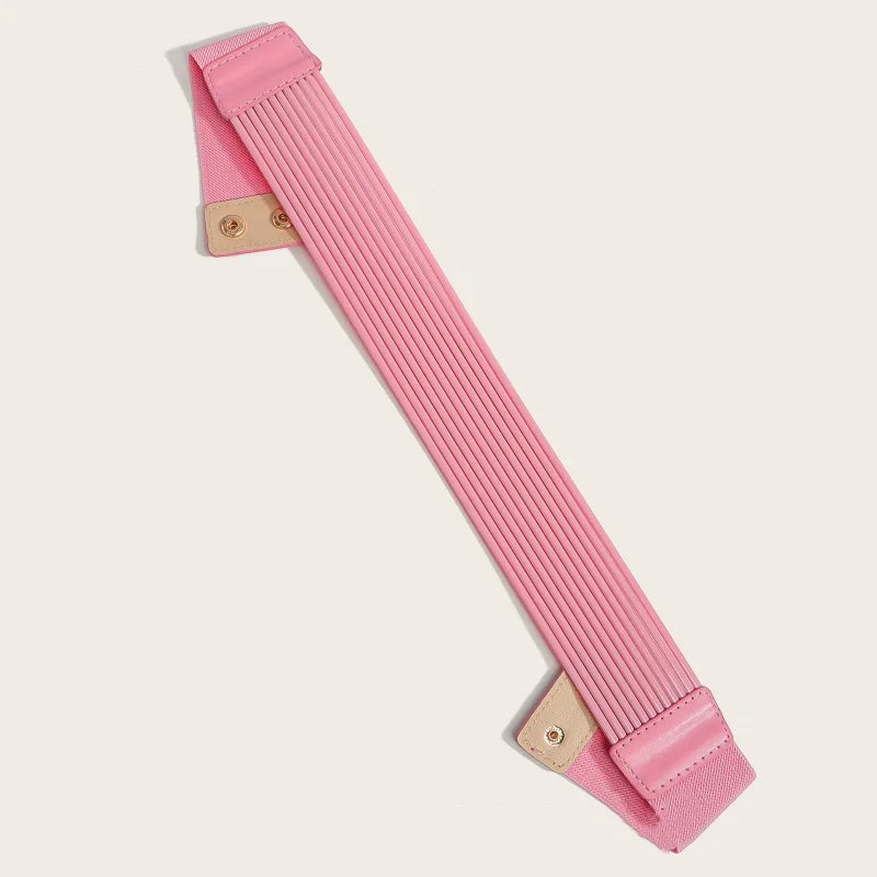 Pearl Embellished Wide Elastic Waist Belt for Women