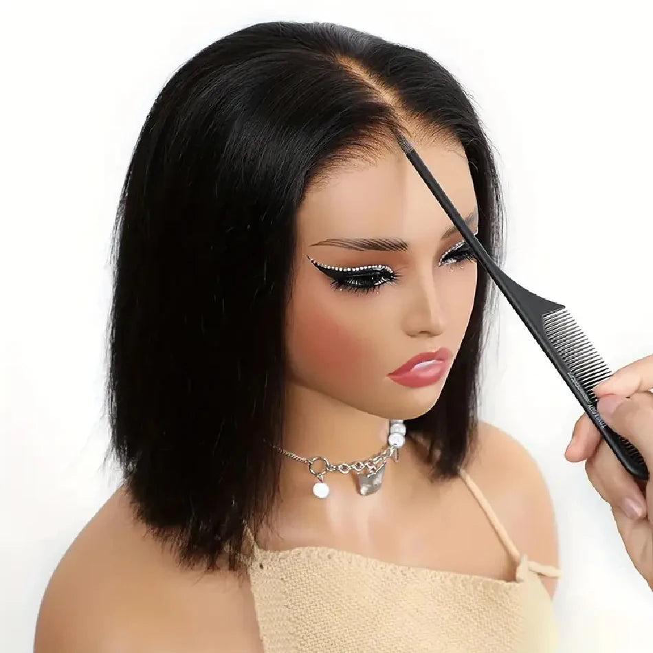 Straight Human Hair Lace Front Bob Wig For Women