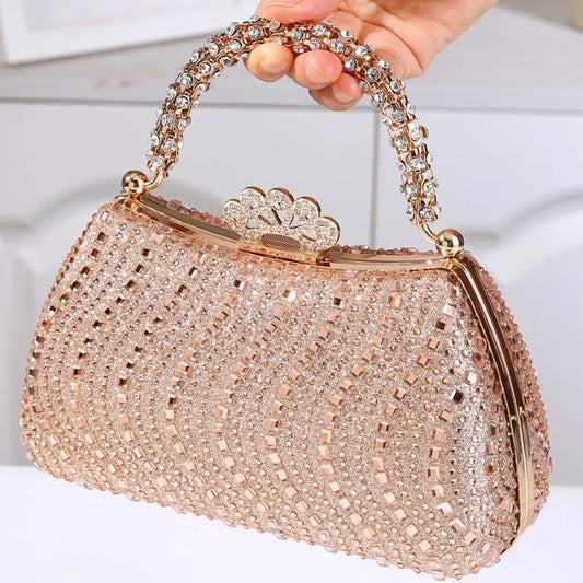 2025 Luxury Fashion Sequined Glitter Clutch Bag Full Rhinestone Design Party Women Handbags Portable Tote Shoulder Messenger Bag