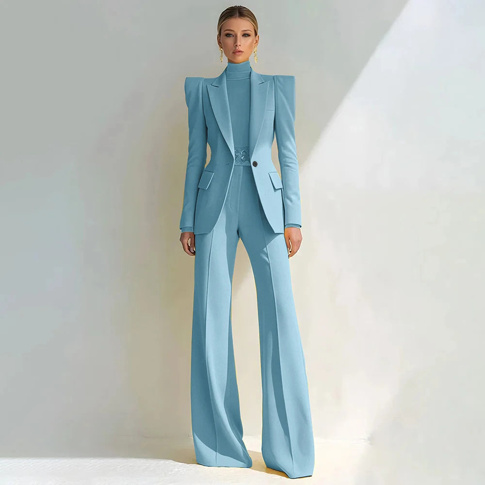 Stylish Double Breasted Two Piece Pantsuit for Women