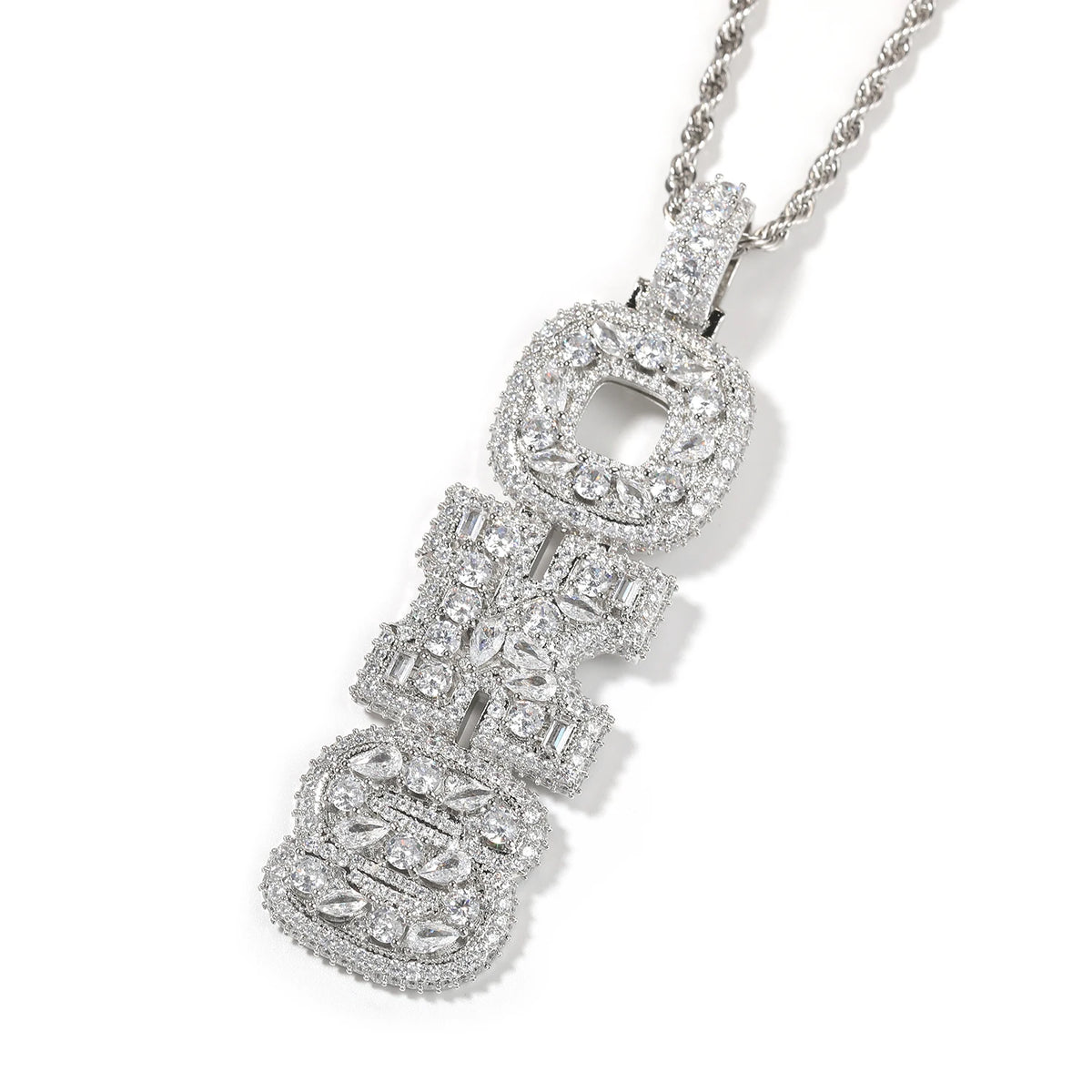 Cubic Zirconia Initial Pendant Necklace