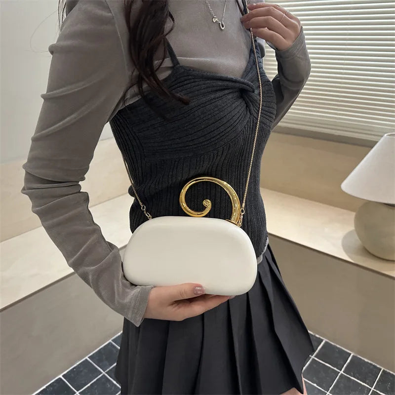 Sequined Irregular Handle Evening Clutch