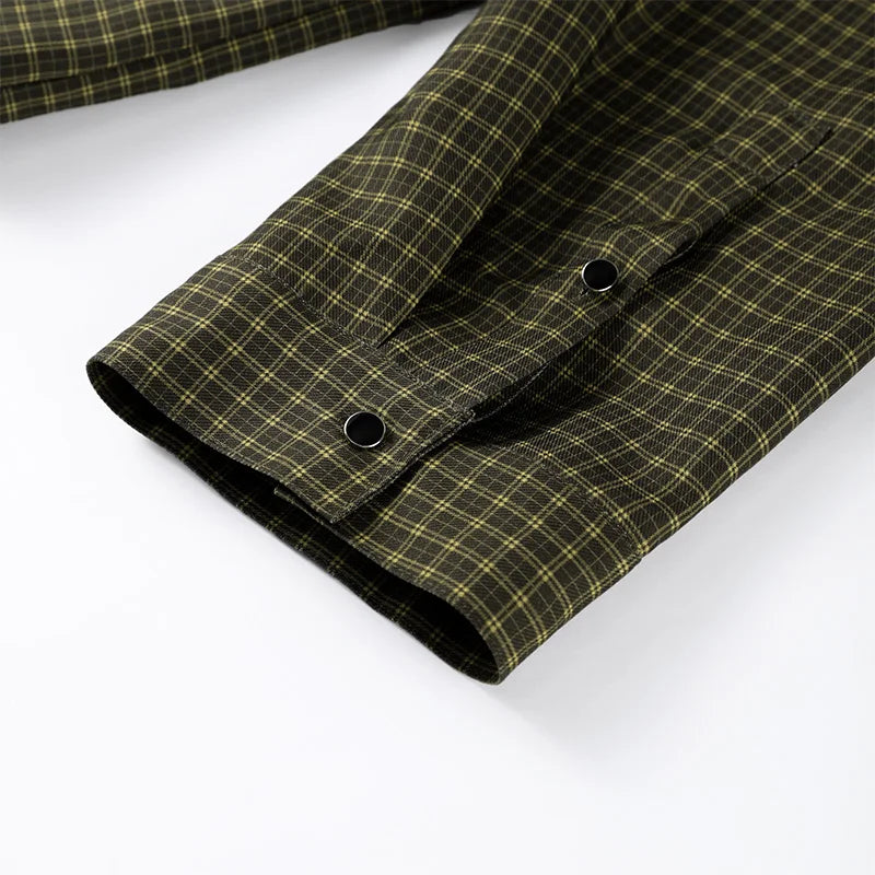 Long Sleeve Plaid Button-Up Shirt Jacket for Women