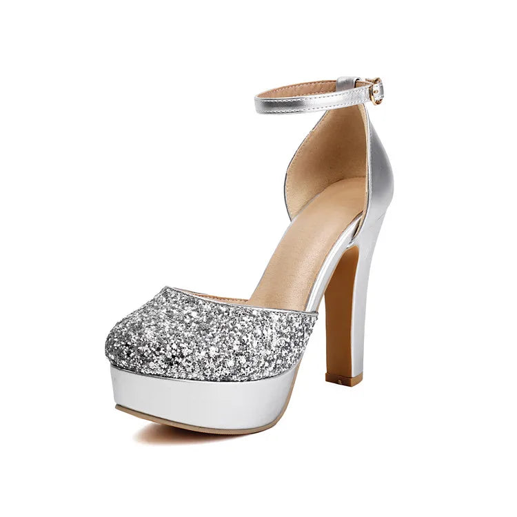 Luxe Sequin Closed Toe Evening Sandals