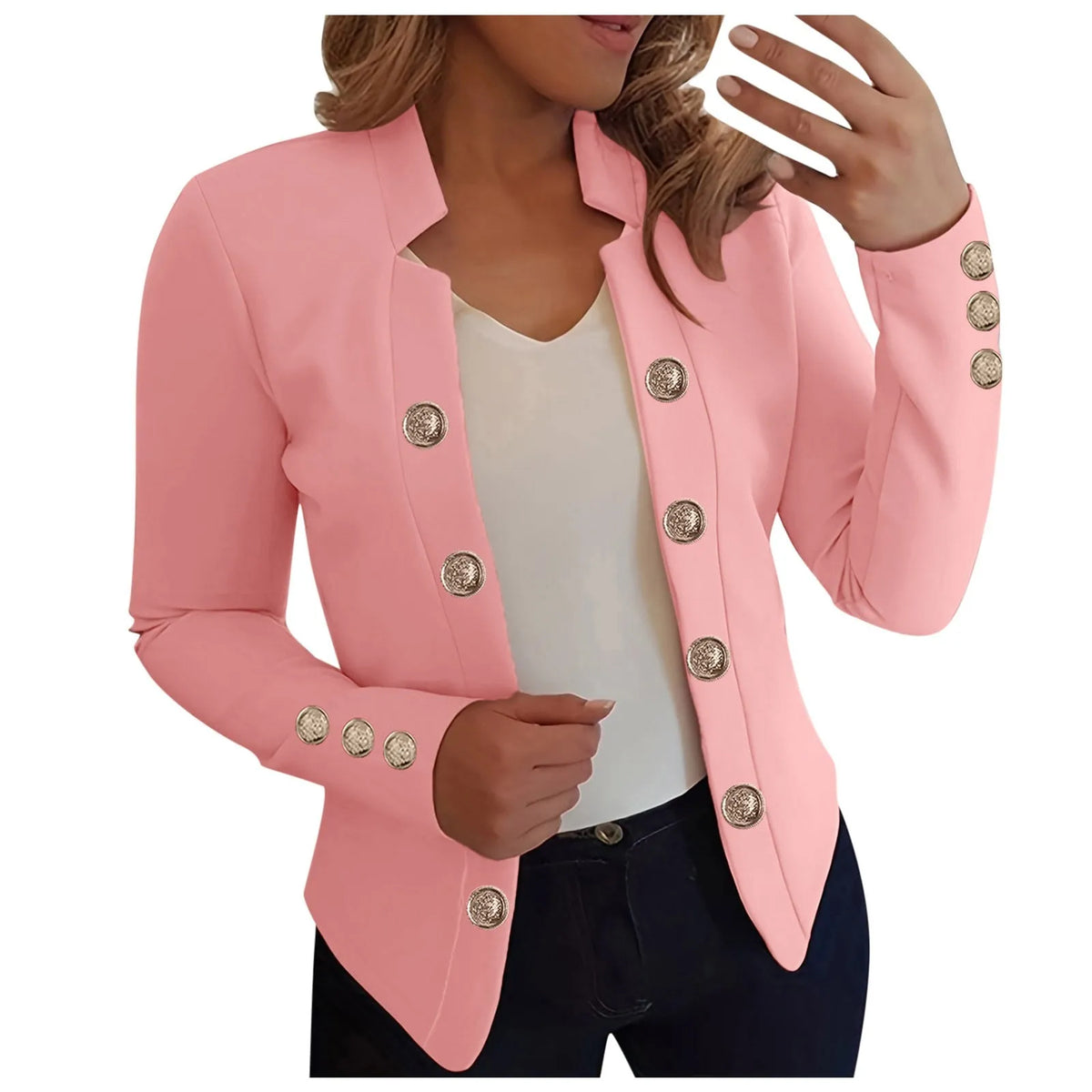 Lightweight Cropped Hooded Office Jacket for Women