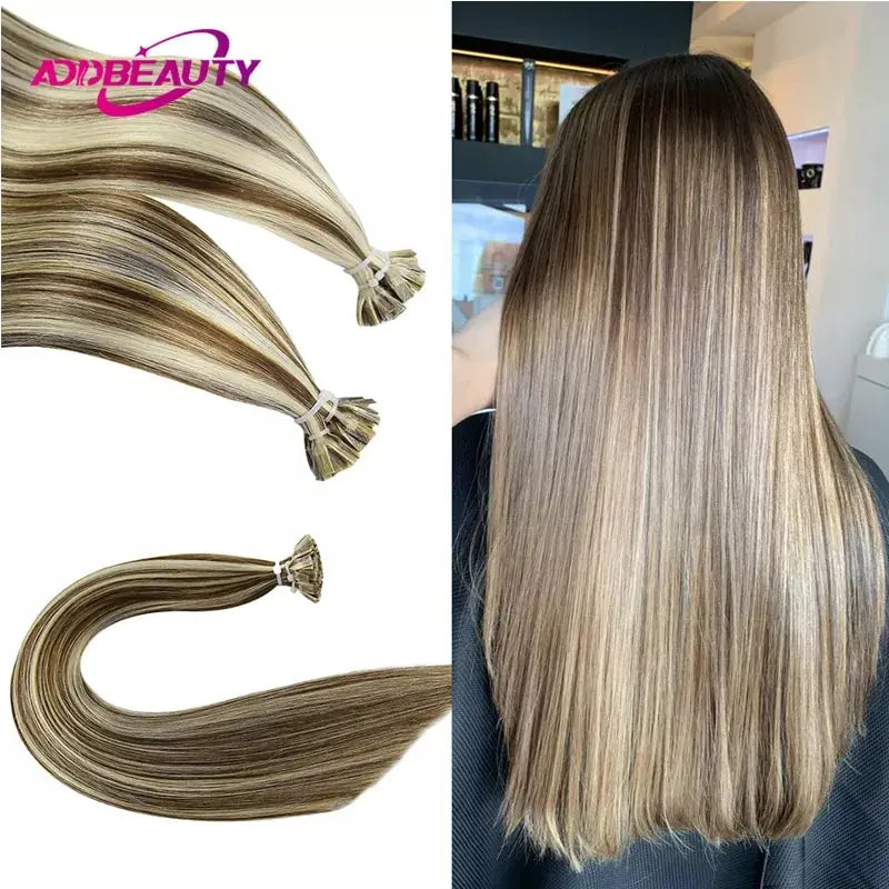 Straight Keratin Fusion Human Hair Extensions for Women