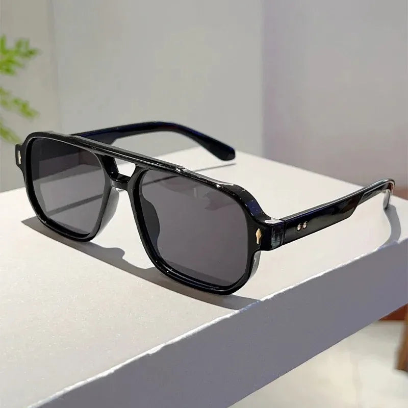 Vintage Double Bridge Square Sunglasses