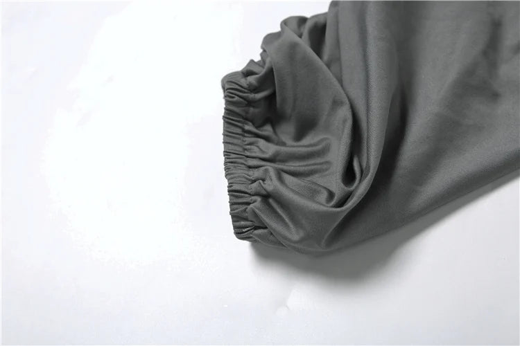 Pleated One-Sleeve Top Two-Piece Set