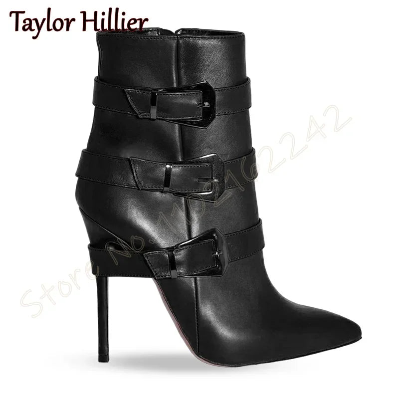 Suede Pointed Toe Stiletto Heel Ankle Boots for Women