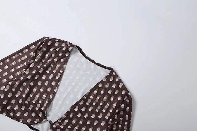 Polka Dot Three Piece Streetwear Outfit Set for Women