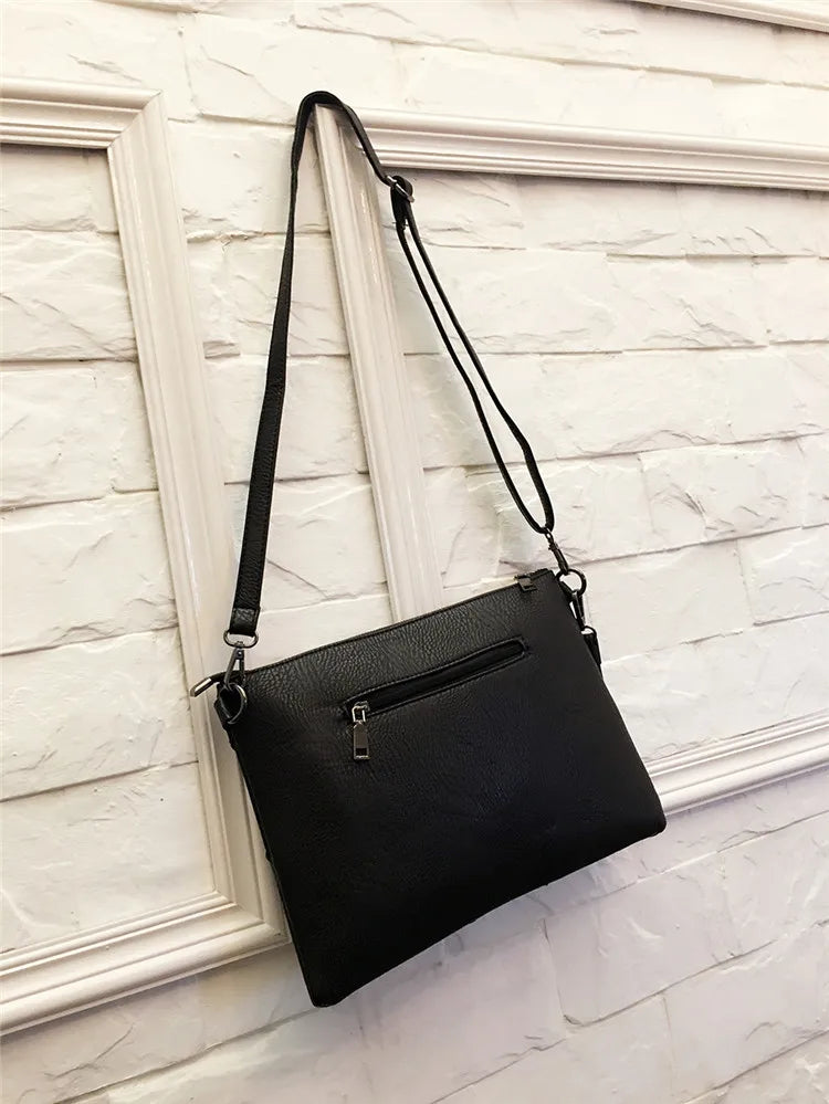 Gleaming Rivet Detail Envelope Clutch Bag for Women